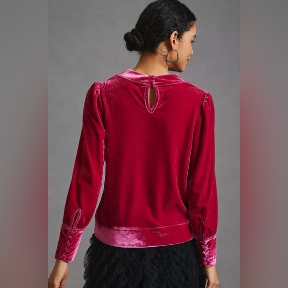 Anthropologie BTFL-life Velvet Pullover NWT Pink/Rose XXS NWT - Picture 3 of 11